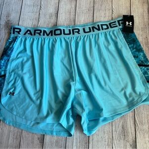 Under Armour Loose Blue Printed Workout Shorts 3X NWT